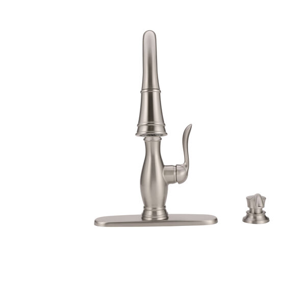 Single Handle Pull-Down Kitchen Faucet with Soap Dispenser and ShieldSpray