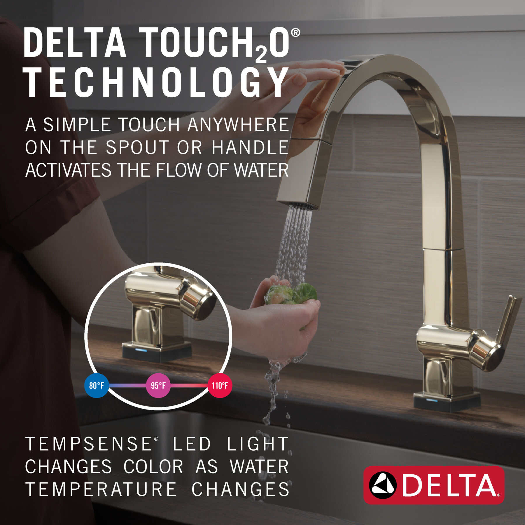 Single Handle Pull Down Kitchen Faucet with Touch2O Technology