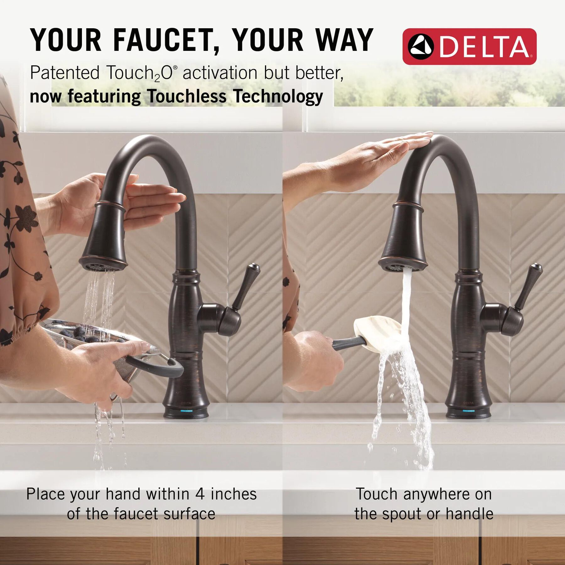 Touch<sub>2</sub>O&reg; Technology Kitchen Faucet with Touchless Technology