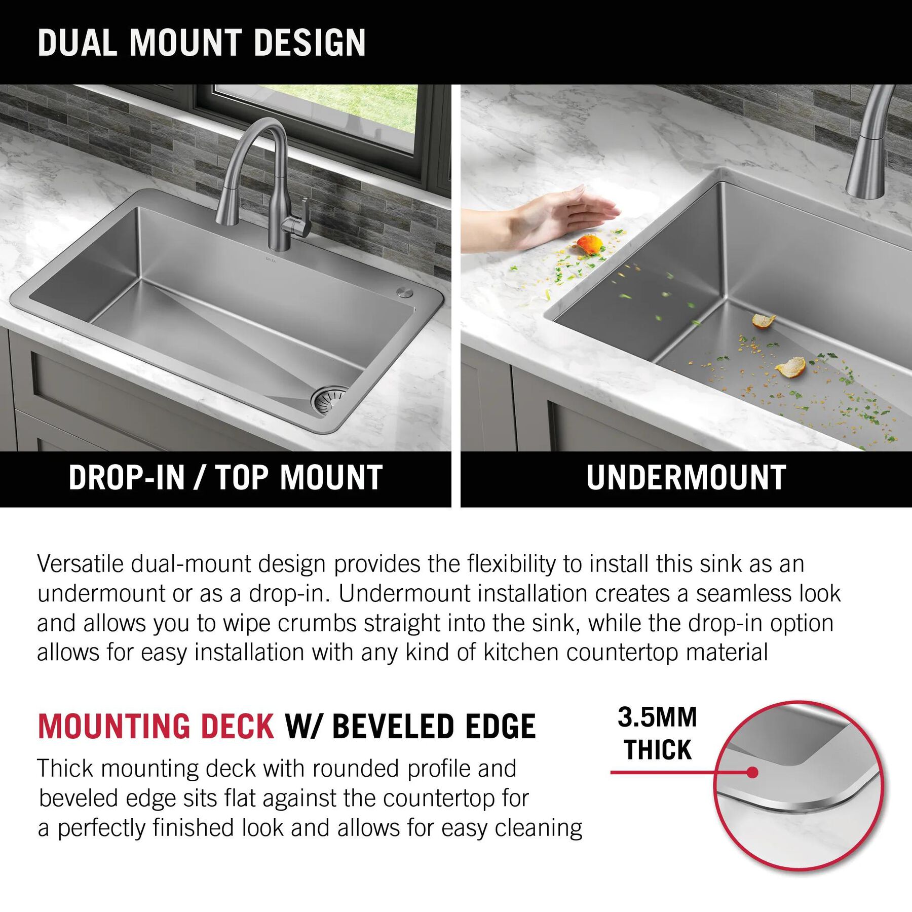 33&rdquo; Drop-In Undermount Stainless Steel Single Bowl Kitchen Sink with Accessories
