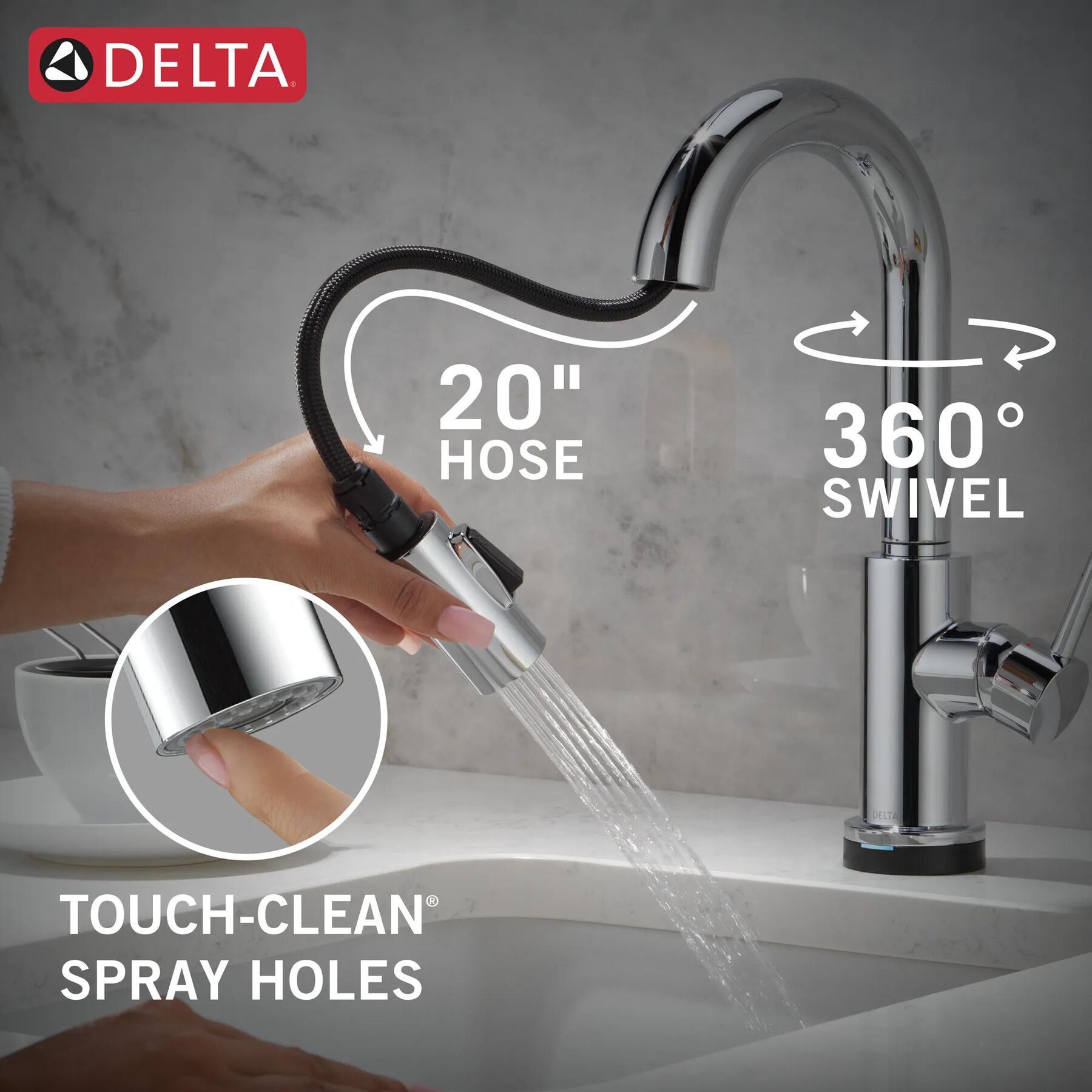 Single Handle Pull-Down Bar / Prep Faucet with Touch2O&reg; Technology