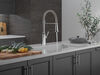 Single Handle Pull-Down Kitchen Faucet With Spring Spout