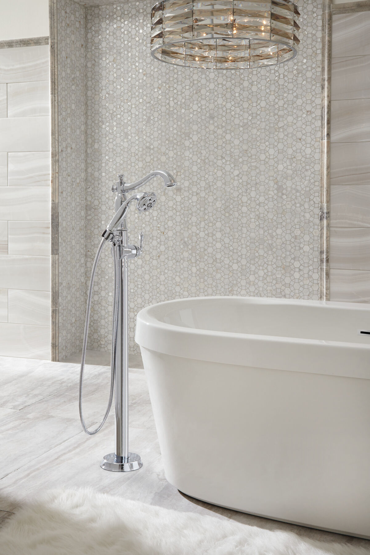 60" x 32" Freestanding Tub with Integrated Waste and Overflow