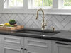 Single Handle Pull-Down Kitchen Faucet with Soap Dispenser and ShieldSpray