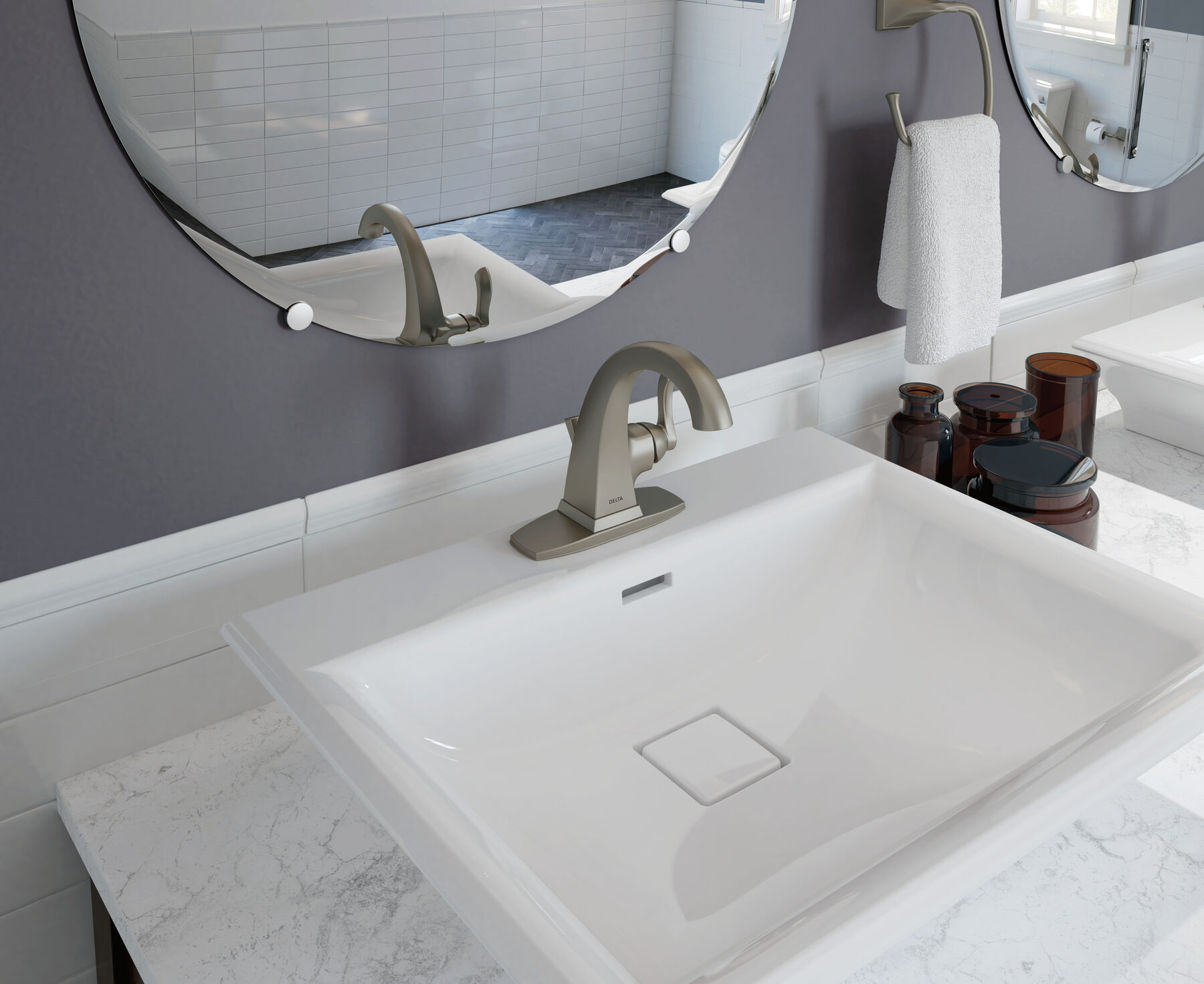 Two Handle Centerset Bathroom Faucet