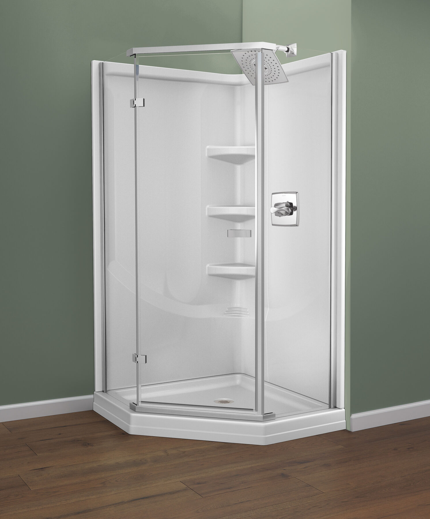 38'' Direct-to-Stud Corner Shower Wall Set