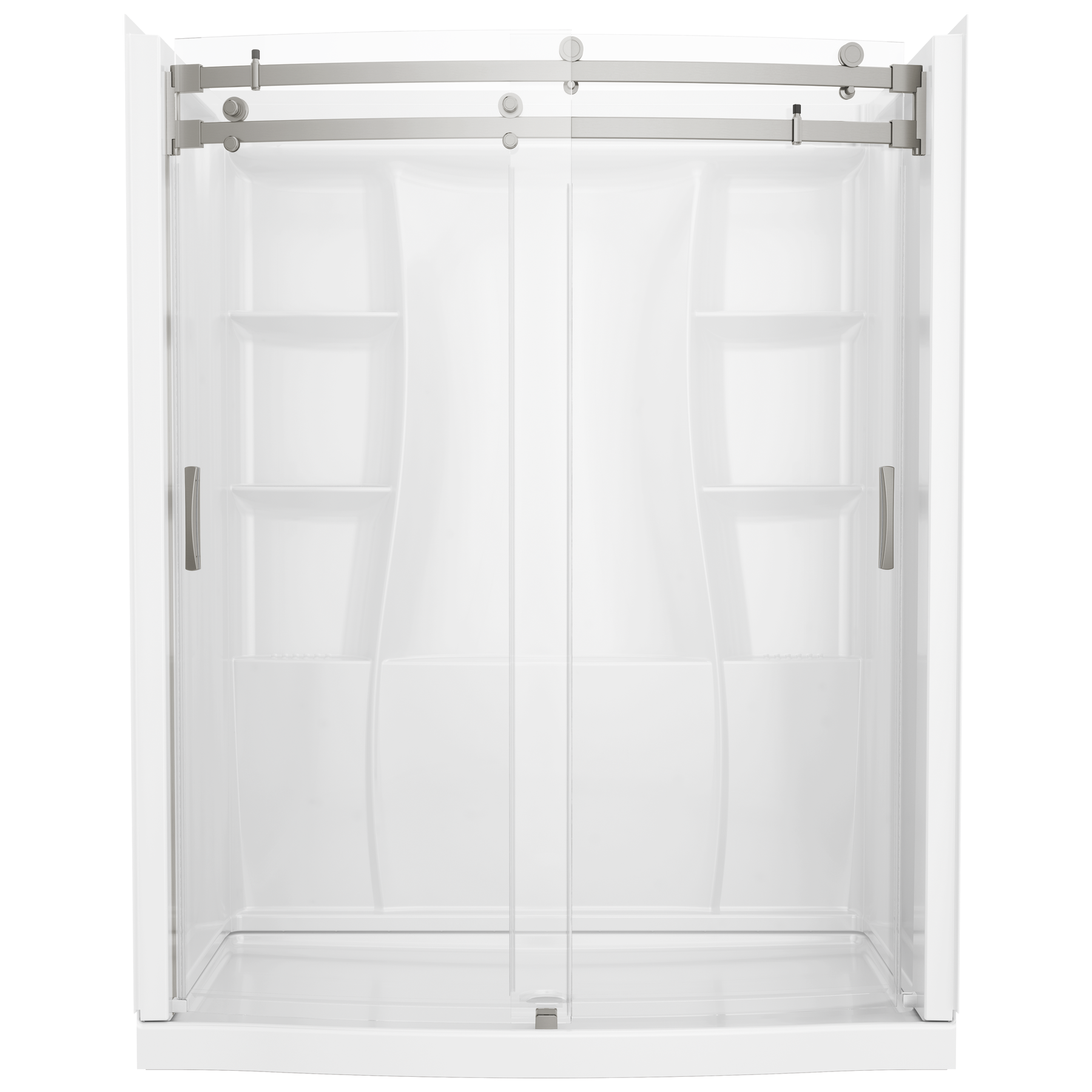 60 x 32" Curved Alcove Shower Base with Center Drain
