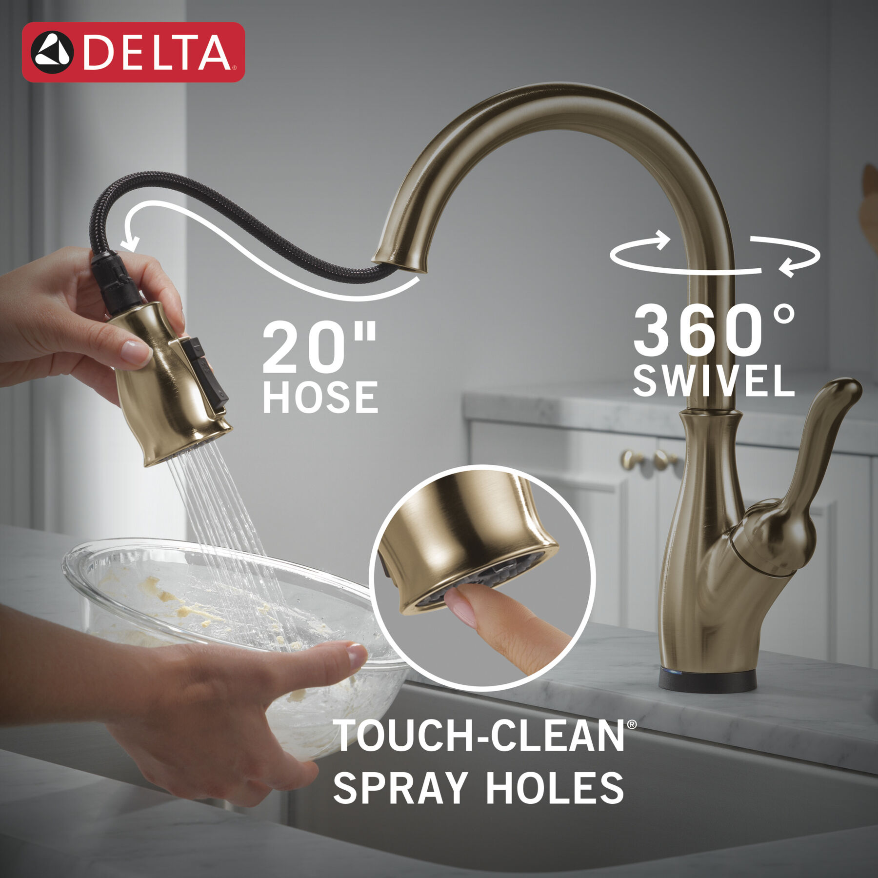 Touch2O Pull-Down Kitchen 1L with Soap Disp Bundle