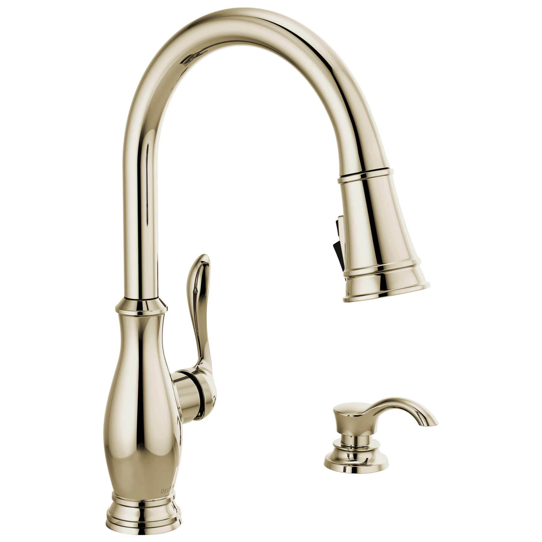 Single Handle Pull-Down Kitchen Faucet with Soap Dispenser and ShieldSpray