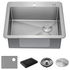 25&rdquo; Drop-In Undermount Stainless Steel Single Bowl Kitchen Sink with Accessories