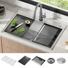 33&rdquo; Workstation Kitchen Sink Drop-In Top Mount 16 Gauge Stainless Steel Single Bowl with WorkFlow&trade; Ledge and Accessories