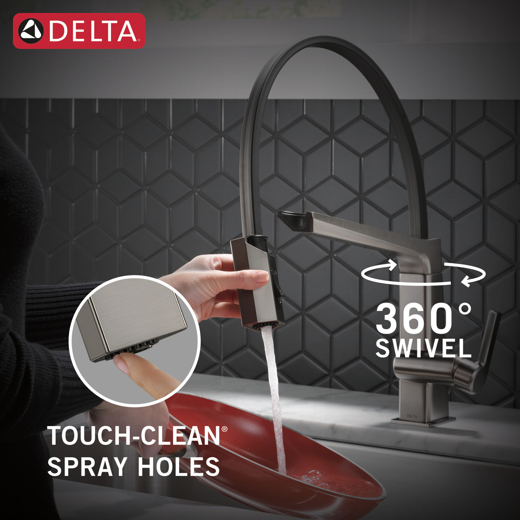 Single Handle Exposed Hose Kitchen Faucet