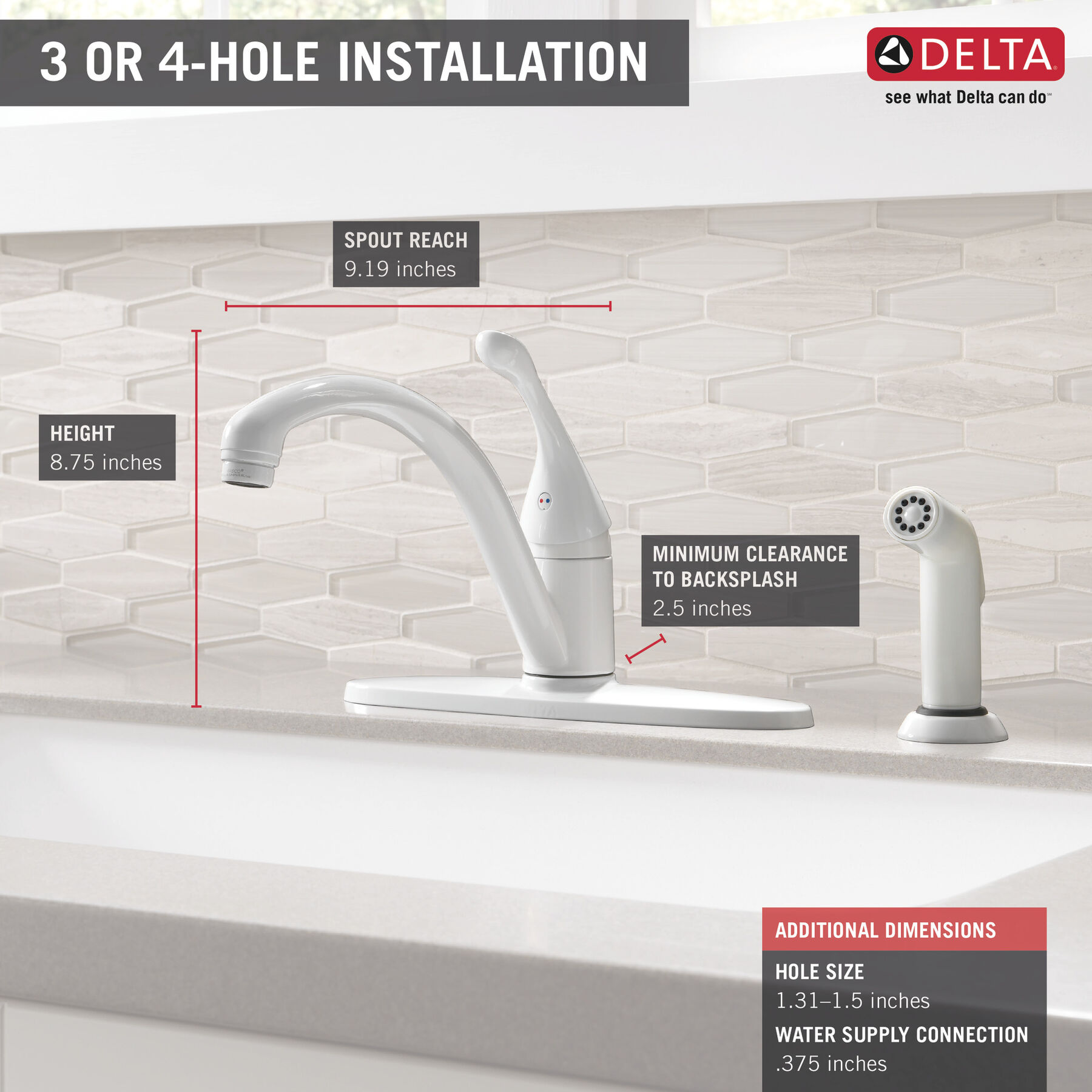 Single Handle Kitchen Faucet with Spray