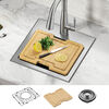 15&rdquo; Stainless Steel Workstation Kitchen Bar Sink Drop-In Undermount Single Bowl with WorkFlow&trade; Ledge and Accessories