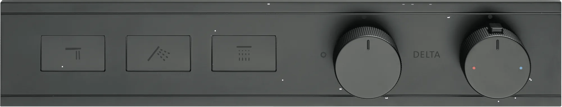 Modern High Flow Push Button Thermostatic Trim - 3 Outlet