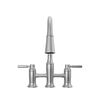 Two Handle Pull-Down Bridge Kitchen Faucet