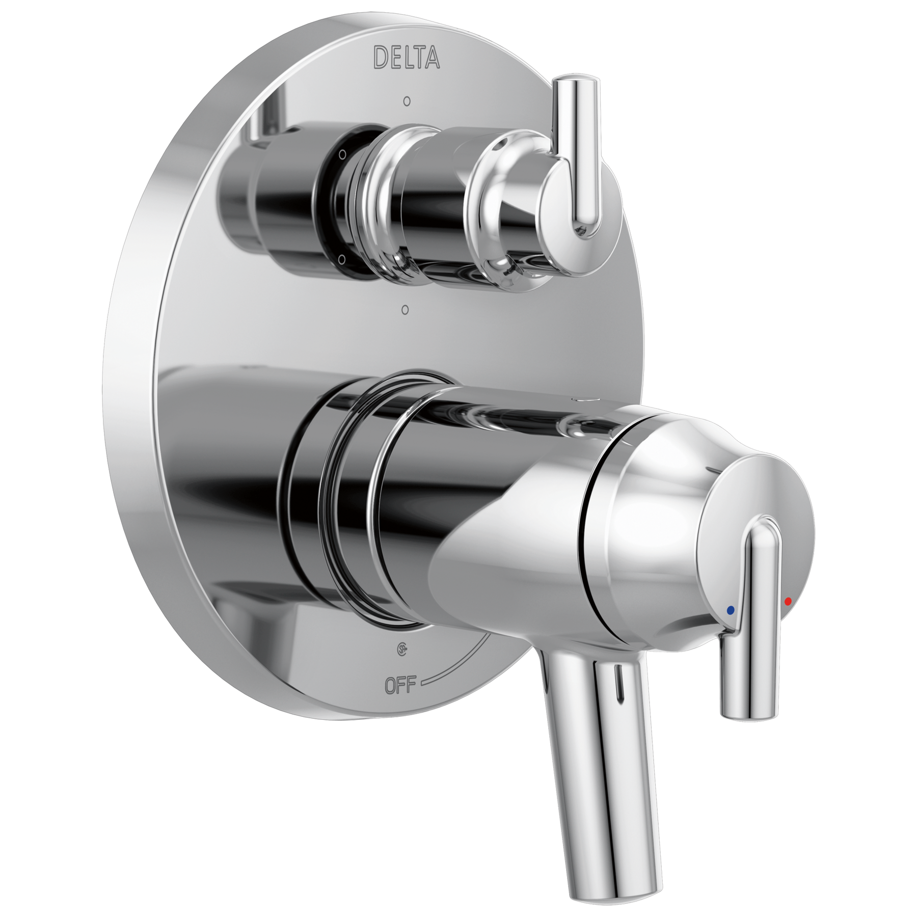 Contemporary Two Handle TempAssure&reg; 17T Series Valve Trim with 6-Setting Integrated Diverter