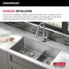 32&rdquo; Undermount Stainless Steel Double Bowl Kitchen Sink with Accessories