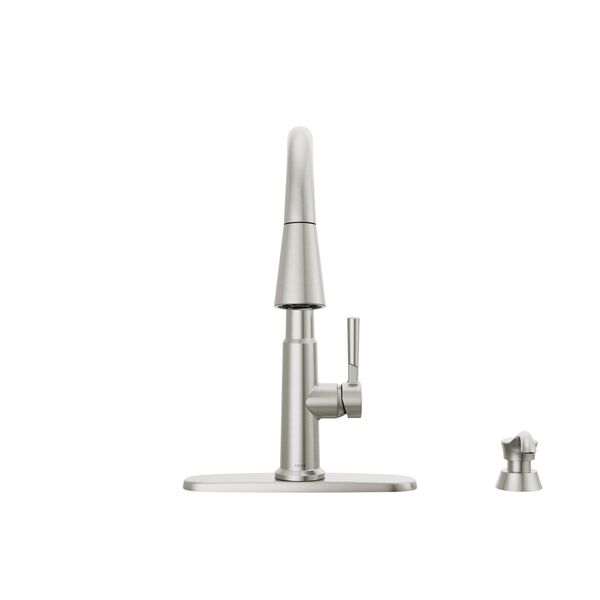 Single Handle Pull-Down Kitchen Faucet with Soap Dispenser and ShieldSpray&reg; Technology