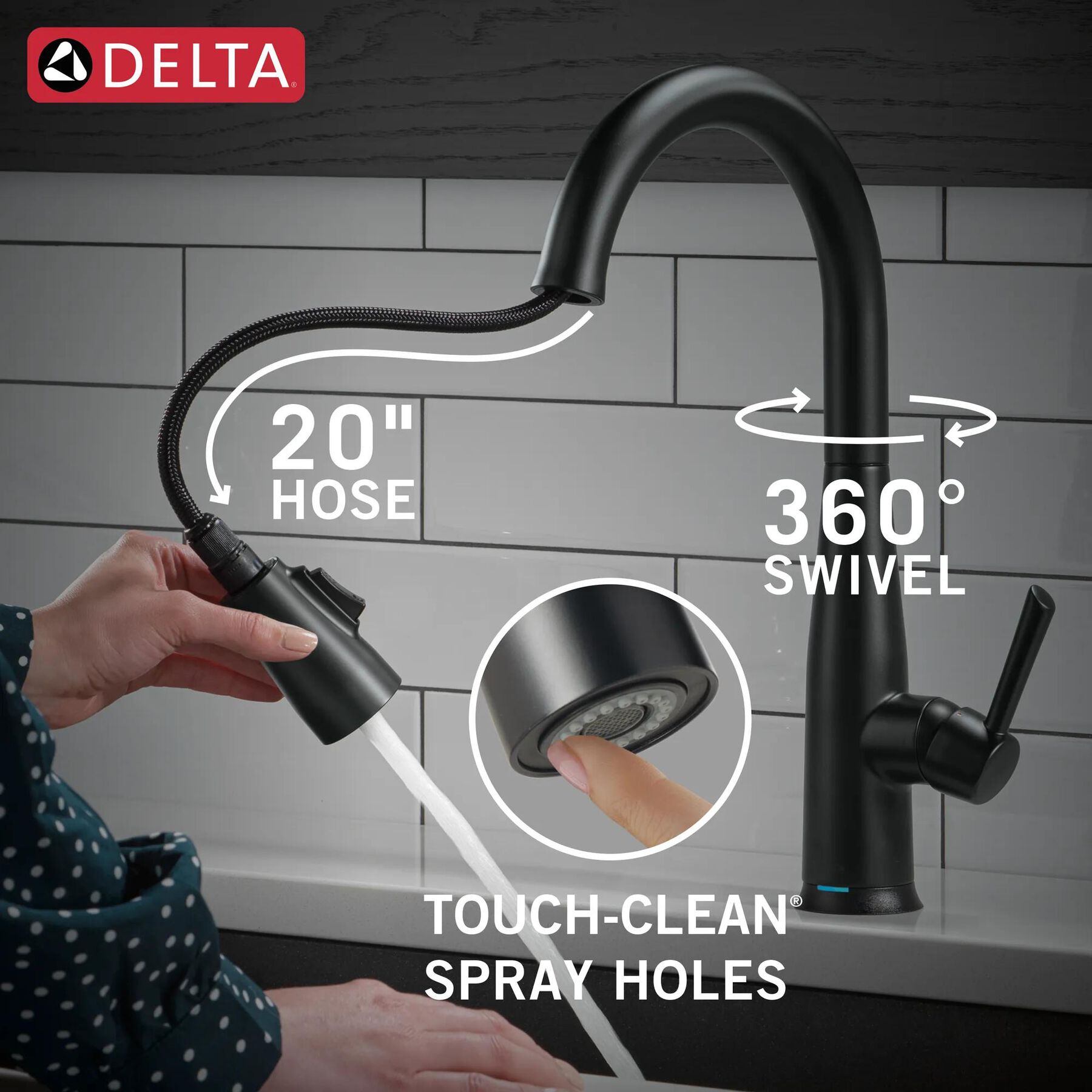 VoiceIQ&reg; Single Handle Pull-Down Faucet with Touch<sub>2</sub>O&reg; Technology