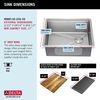 23&rdquo; Workstation Undermount&nbsp;Single Bowl&nbsp;16 Gauge Stainless Steel&nbsp;Kitchen Sink&nbsp;with&nbsp;WorkFlow&trade; Ledge and Accessories