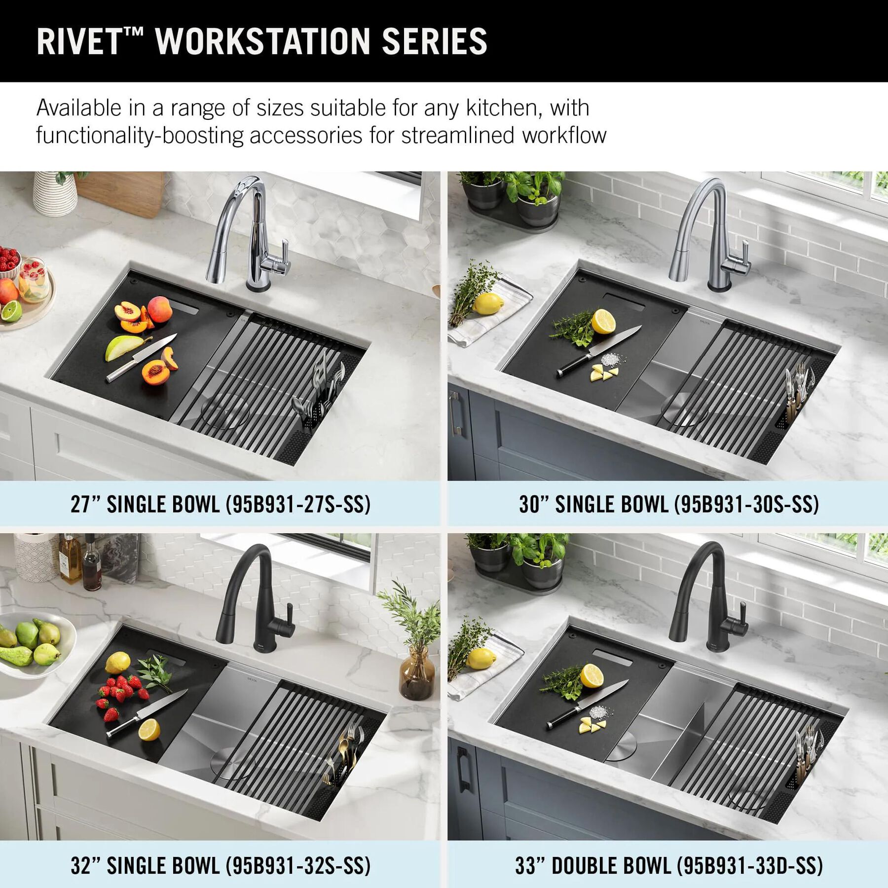 32&rdquo; Workstation Kitchen Sink Undermount&nbsp;16 Gauge&nbsp;Stainless Steel Single Bowl with&nbsp;WorkFlow&trade; Ledge and Accessories