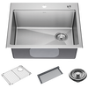25&rdquo; Stainless Steel Workstation Kitchen Sink Drop-In Undermount Single Bowl with WorkFlow&trade; Ledge and Accessories
