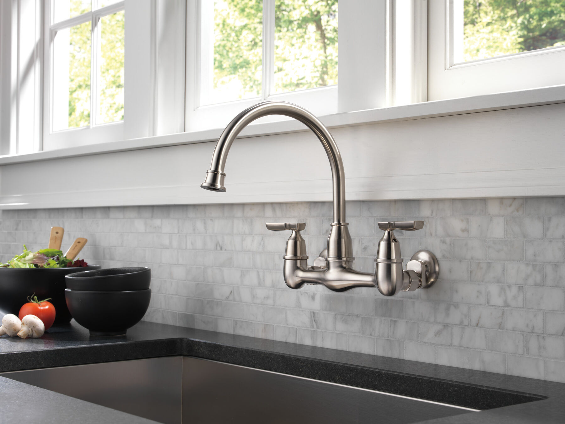 Two Handle Wall Mounted Kitchen Faucet