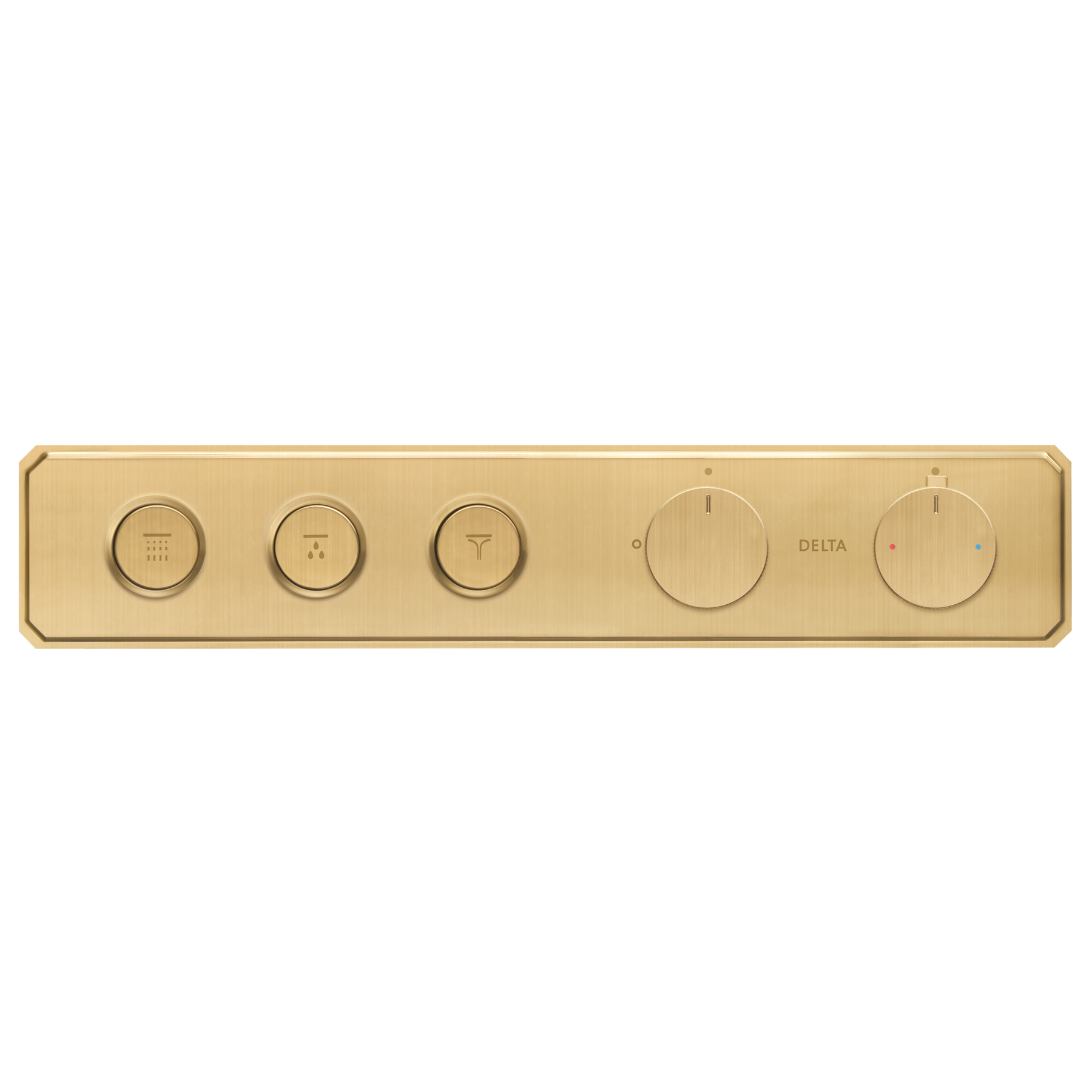 Traditional High Flow Push Button Thermostatic Trim - 3 Outlet
