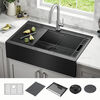 36&rdquo; Retrofit Farmhouse Apron Front 16 Gauge Workstation Kitchen Sink Single Bowl in with WorkFlow&trade; Ledge and&nbsp;Accessories for Top Mount Drop-In Installation