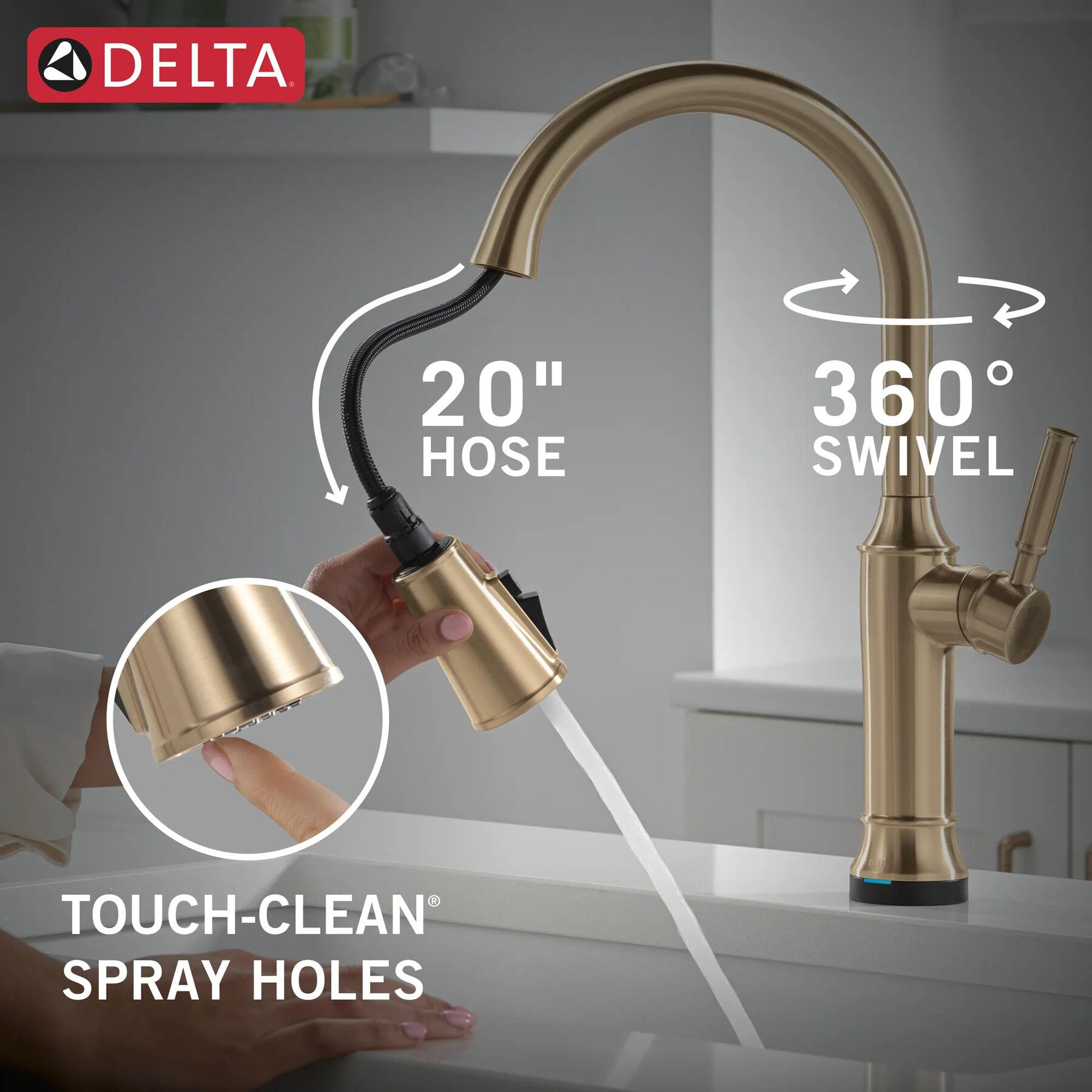 Touch<sub>2</sub>O&reg; Technology Kitchen Faucet with Touchless Technology