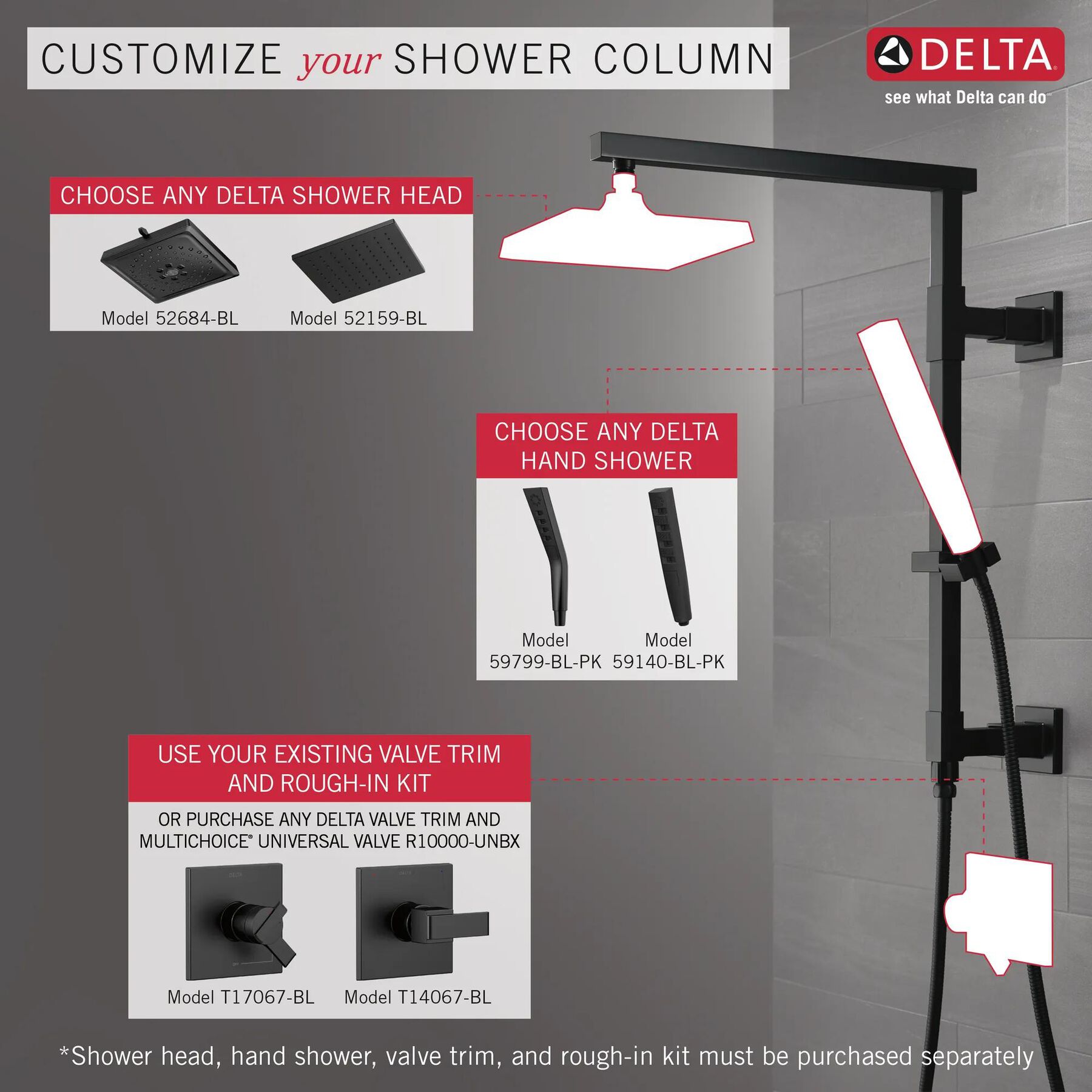 Shower Column 26" Angular