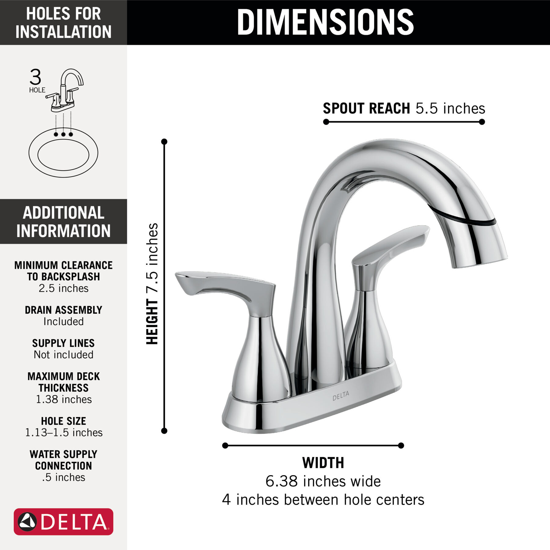 Two Handle Centerset Bathroom Faucet
