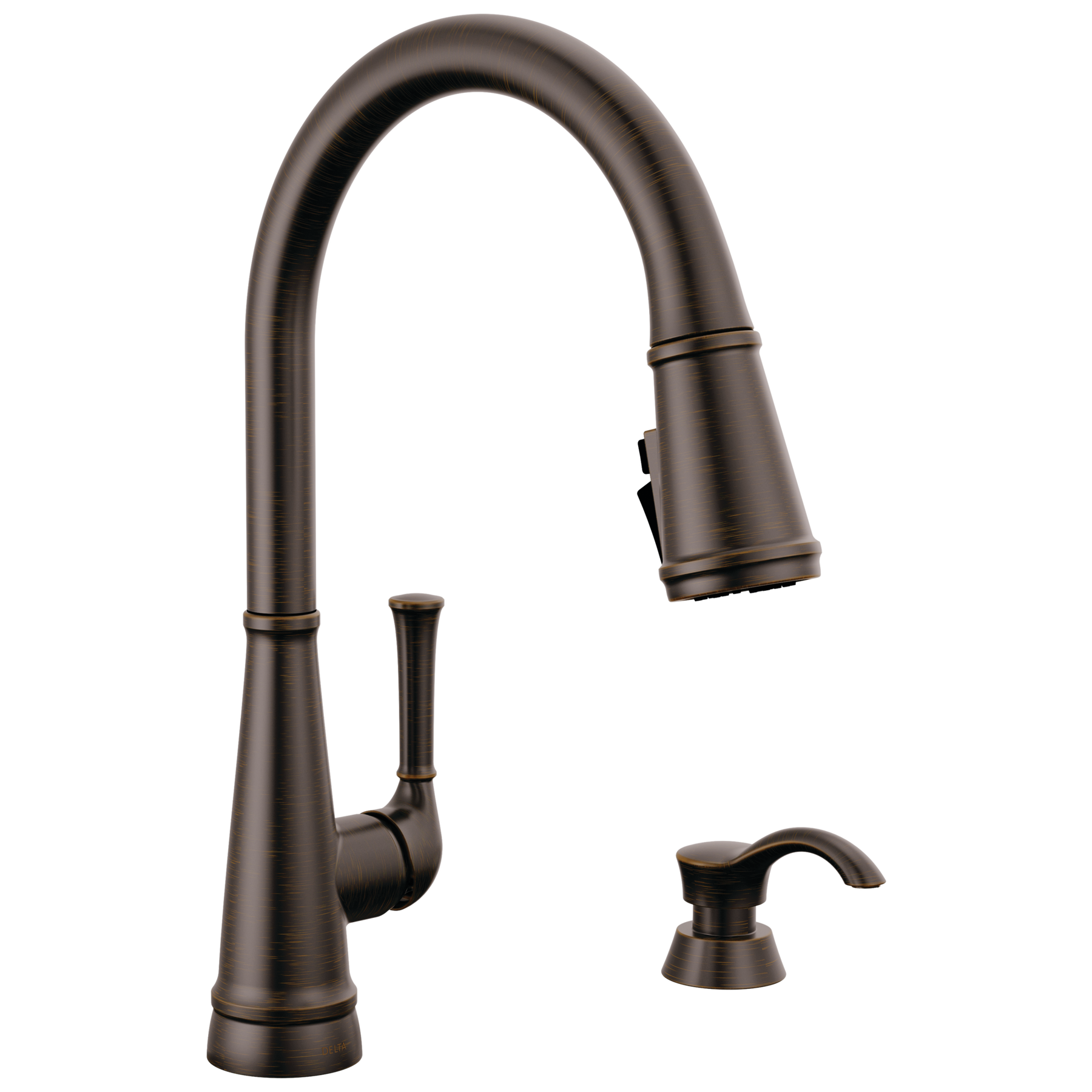 Single Handle Pull-Down Kitchen Faucet with Soap Dispenser and ShieldSpray&reg; Technology