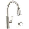 Single Handle Pull-Down Kitchen Faucet with Soap Dispenser and ShieldSpray&reg; Technology