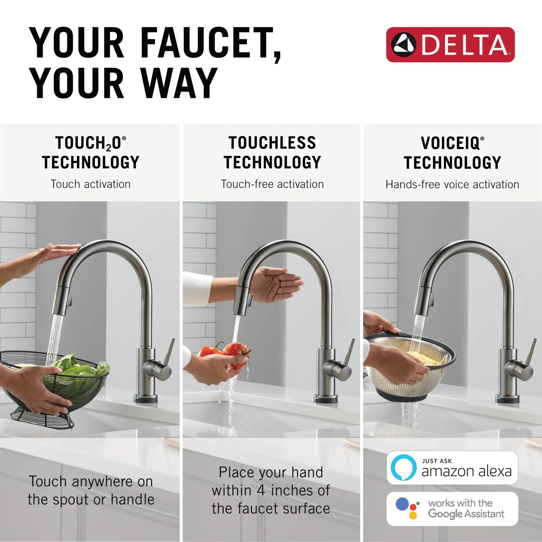 VoiceIQ&reg; Kitchen Faucet with Touch<sub>2</sub>O&reg; Technology with Touchless Technology