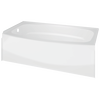 60" x 30" Curved Bathtub - Left Drain