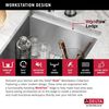 17&rdquo; Workstation Undermount Single Bowl 16 Gauge Stainless Steel&nbsp;Bar Prep Kitchen Sink with&nbsp;WorkFlow&trade; Ledge and Accessories