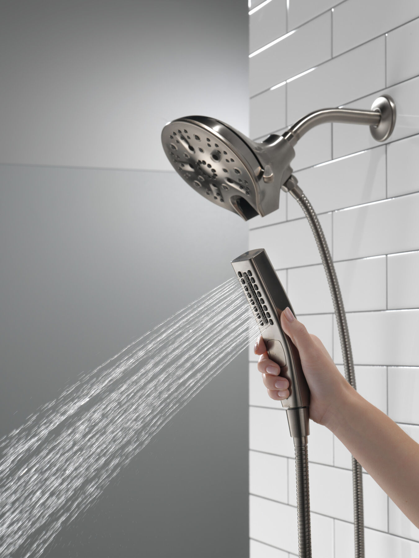 In2ition&reg; H<sub>2</sub>Okinetic&reg; 5-Setting Two-in-One Shower