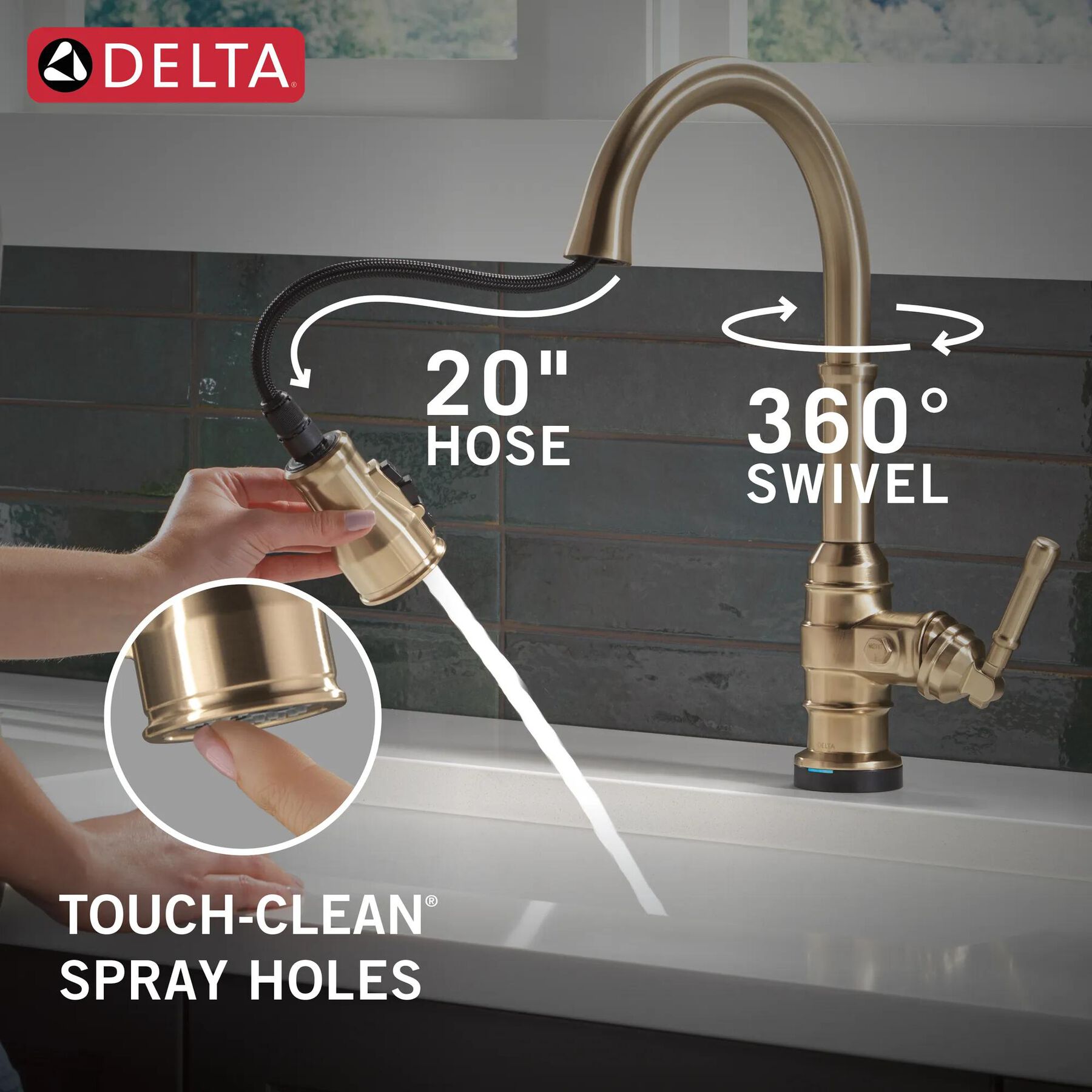 Touch<sub>2</sub>O&reg; Technology Kitchen Faucet with Touchless Technology