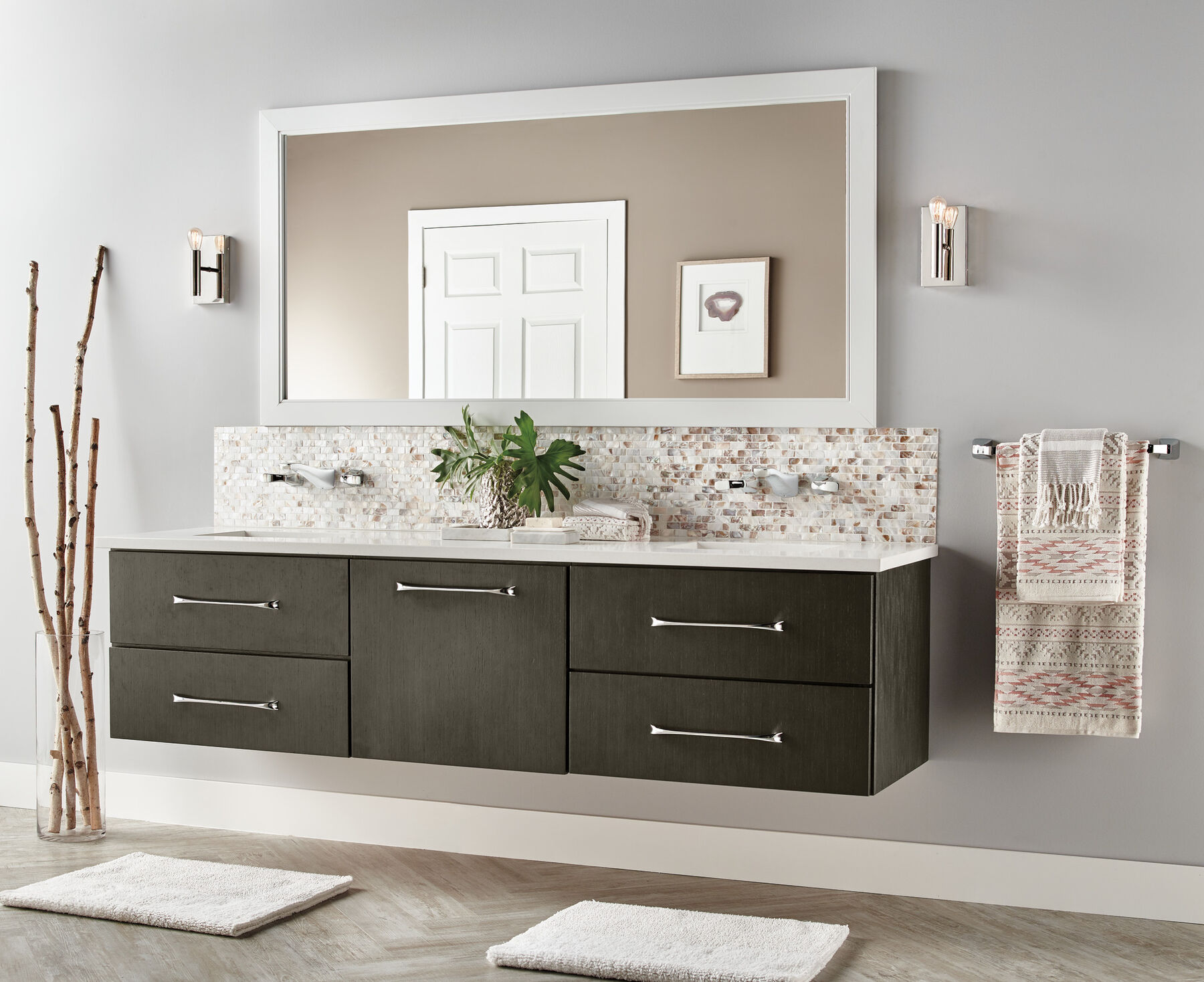 Two Handle Wall Mount Bathroom Faucet Trim