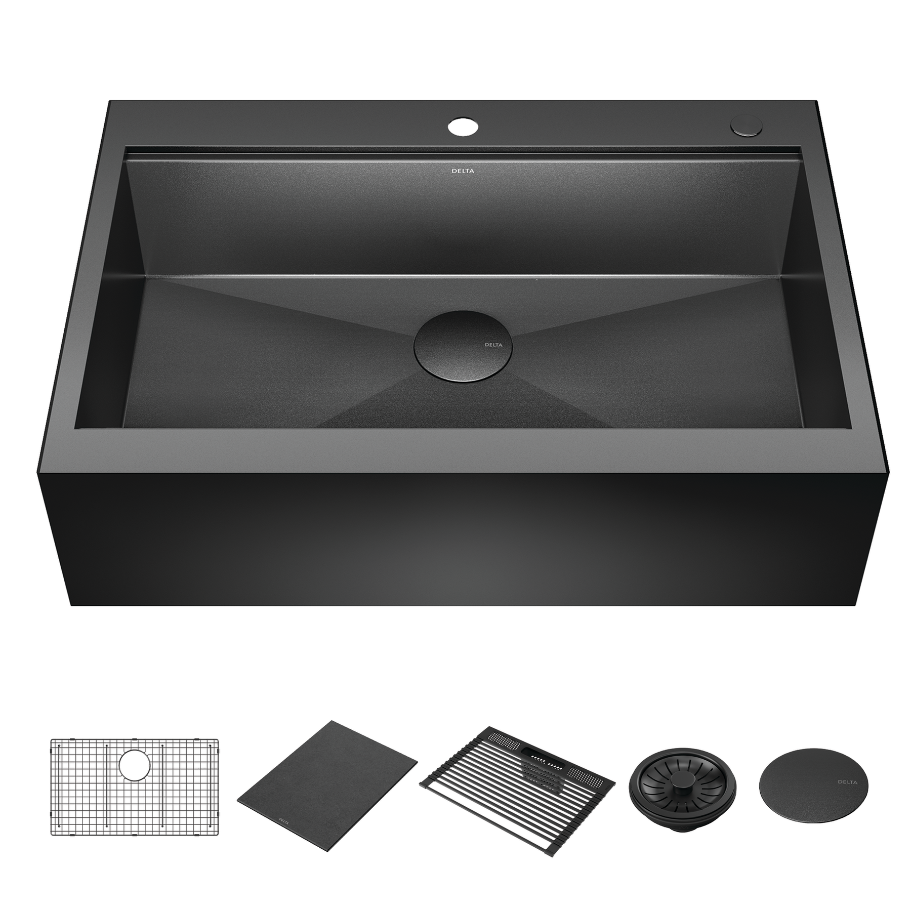 33&rdquo; Retrofit Farmhouse Apron Front 16 Gauge Workstation Kitchen Sink Single Bowl in with WorkFlow&trade; Ledge and&nbsp;Accessories for Top Mount Drop-In Installation