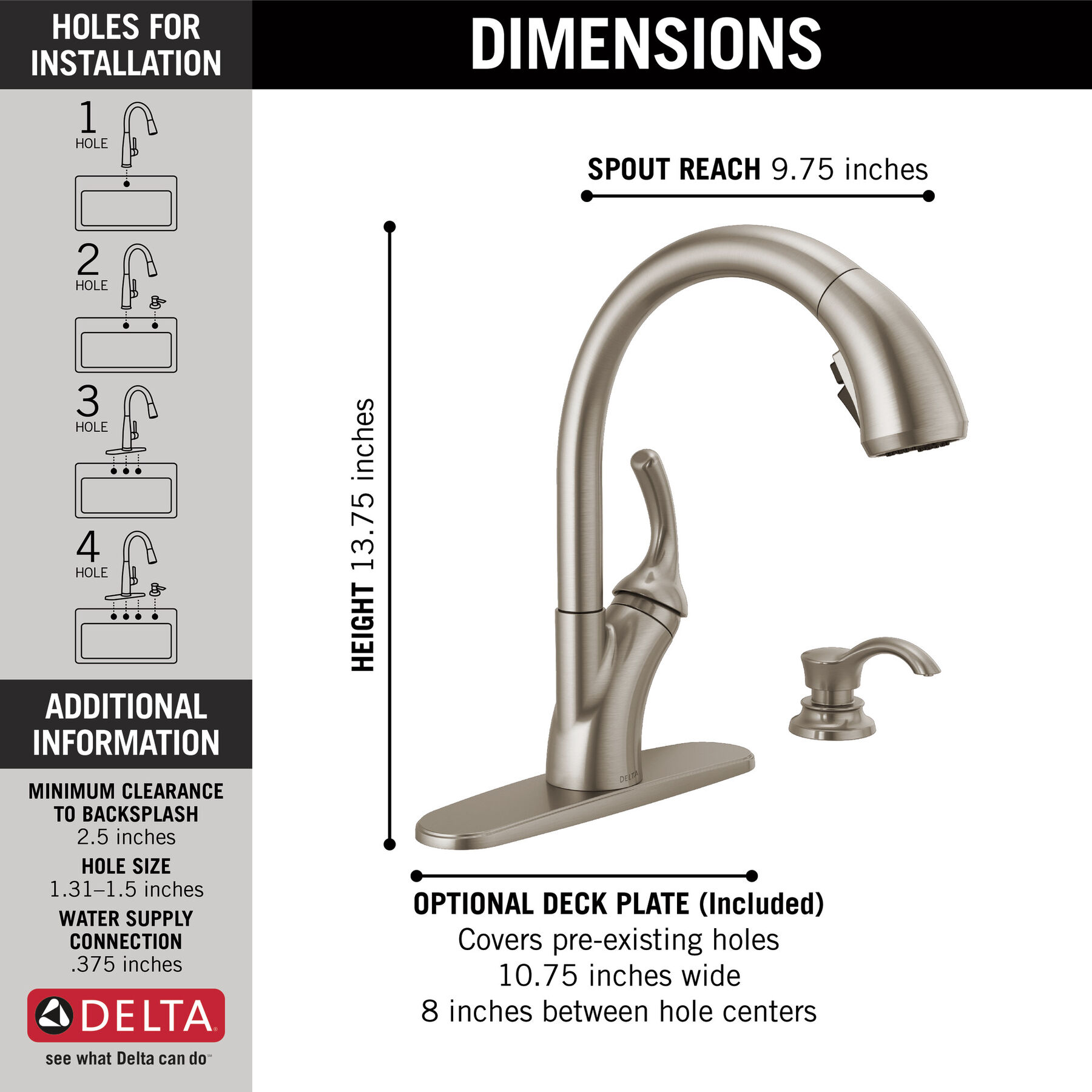 Single Handle Pull-Out Kitchen Faucet with Soap Dispenser and ShieldSpray&reg; Technology