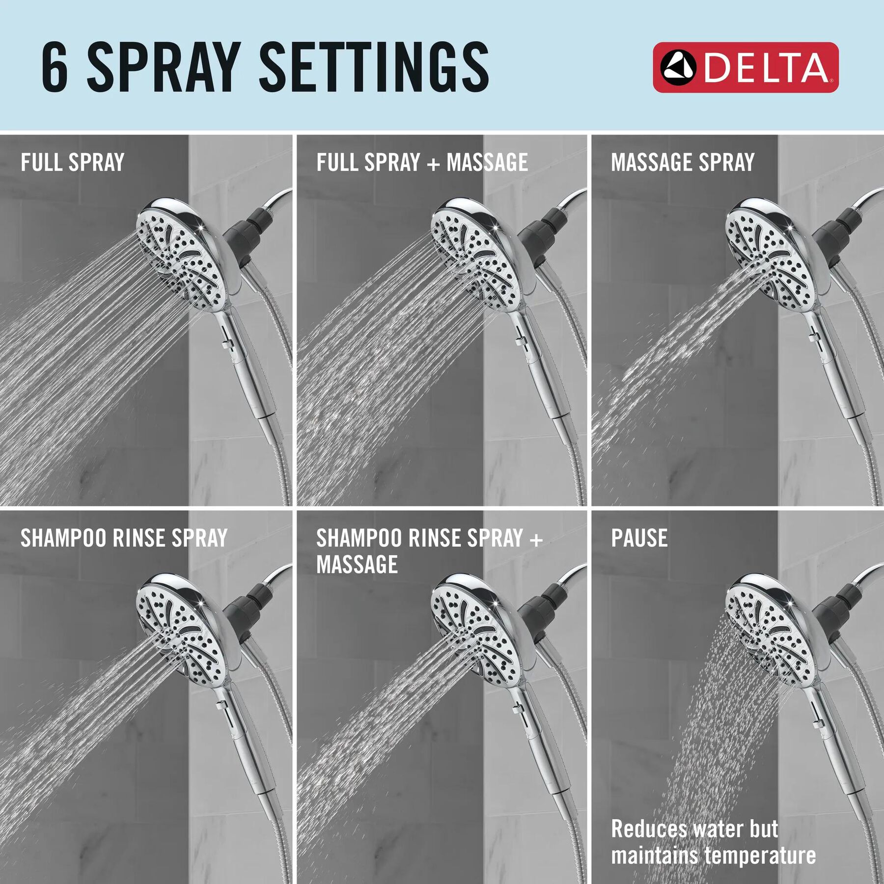 6-Setting SureDock&reg; Magnetic&reg; Hand Shower