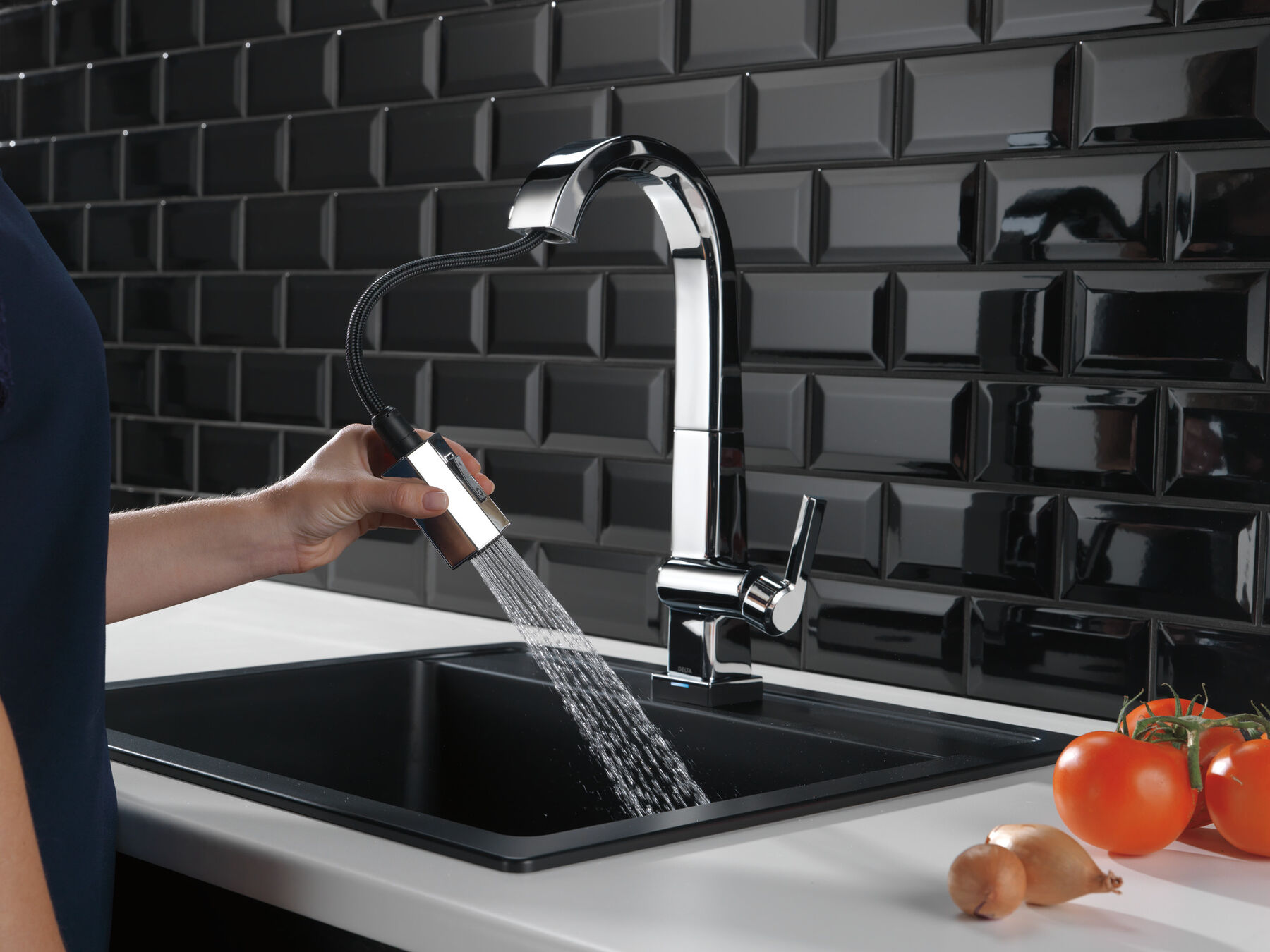 Single Handle Pull Down Bar/Prep Faucet With Touch2O Technology