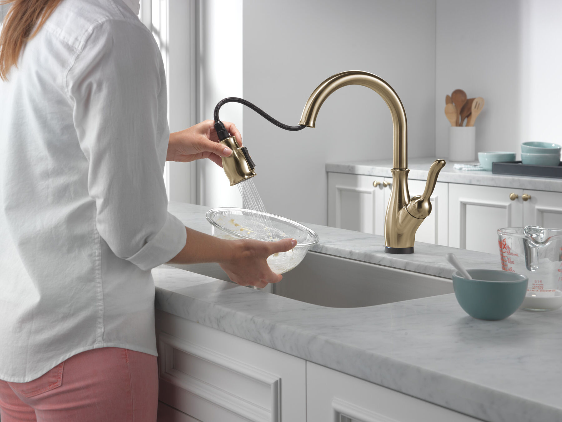 VoiceIQ&reg; Single Handle Pull-Down Faucet with Touch2O Technology and Soap Dispenser
