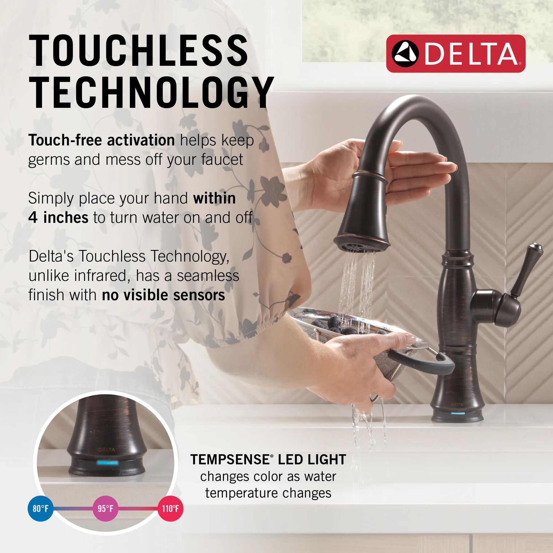 Touch<sub>2</sub>O&reg; Technology Kitchen Faucet with Touchless Technology