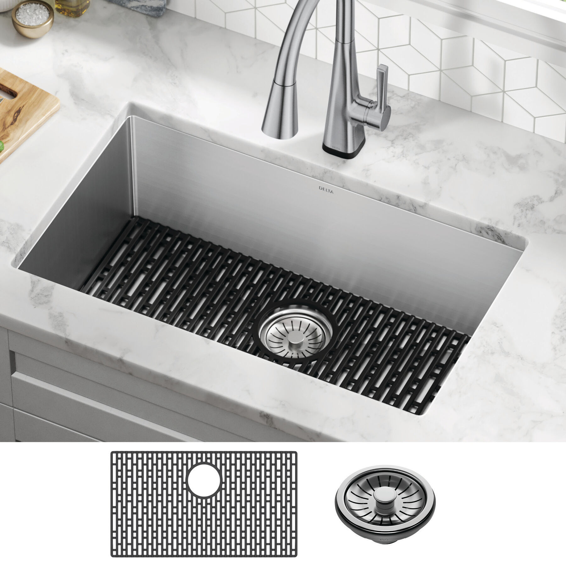 30&rdquo; Undermount Stainless Steel Single Bowl Kitchen Sink&nbsp;with Accessories