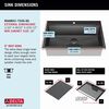 33&rdquo; Drop-In Top Mount&nbsp;16 Gauge Workstation Kitchen Sink Single Bowl&nbsp;with WorkFlow&trade; Ledge and Accessories
