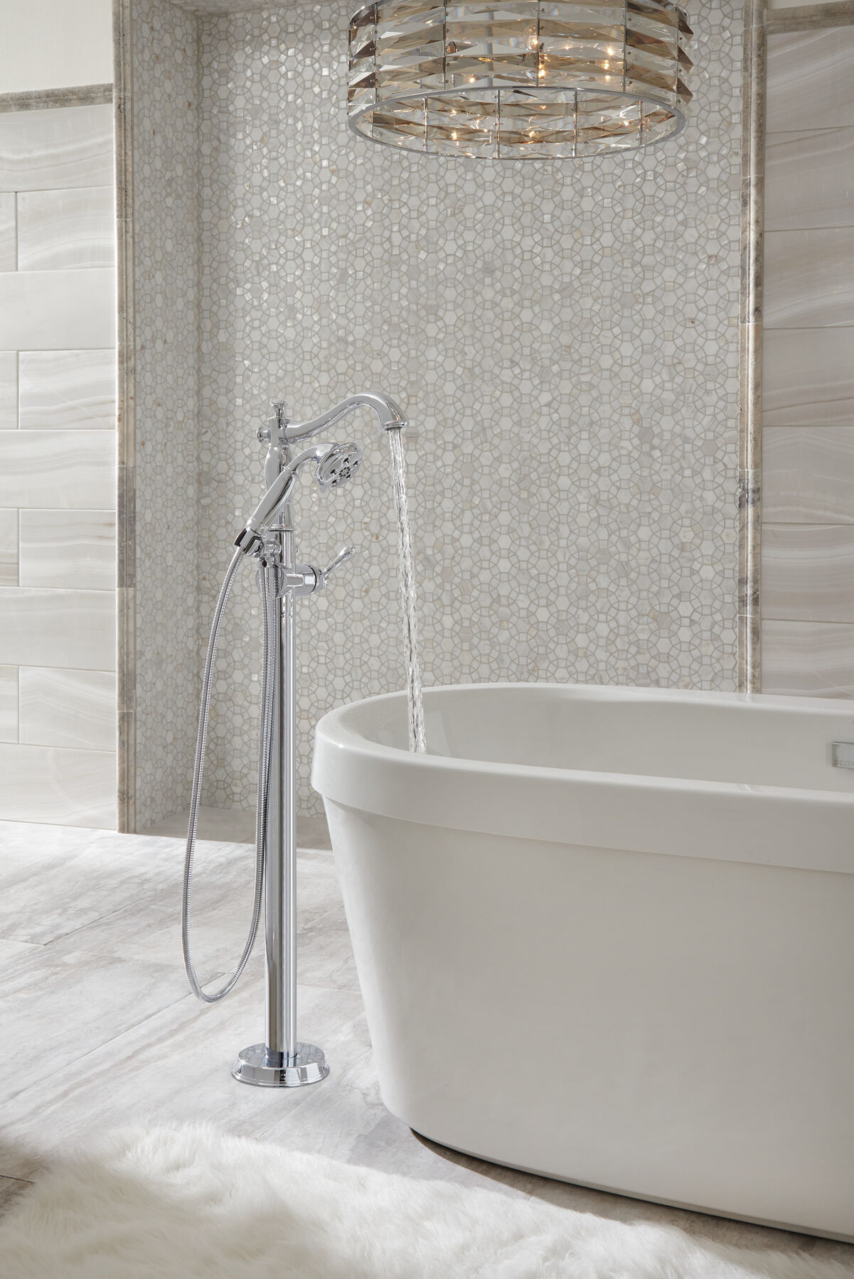 68" x 36" Freestanding Tub with Integrated Waste and  Overflow